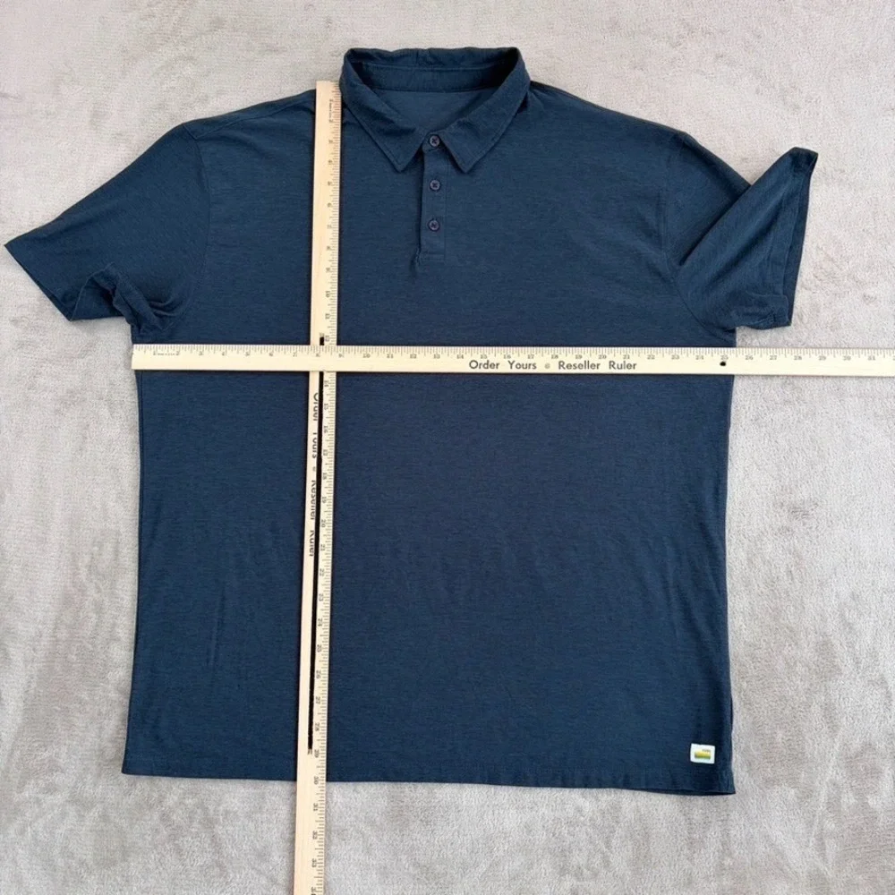 Vuori Knit Strato Tech Polo Shirt in Navy Heather Men 2XL Performance UPF30